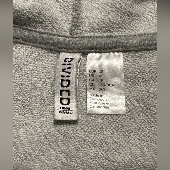 H&M grey fleece hooded sweatshirt dress - Picture 4 of 4